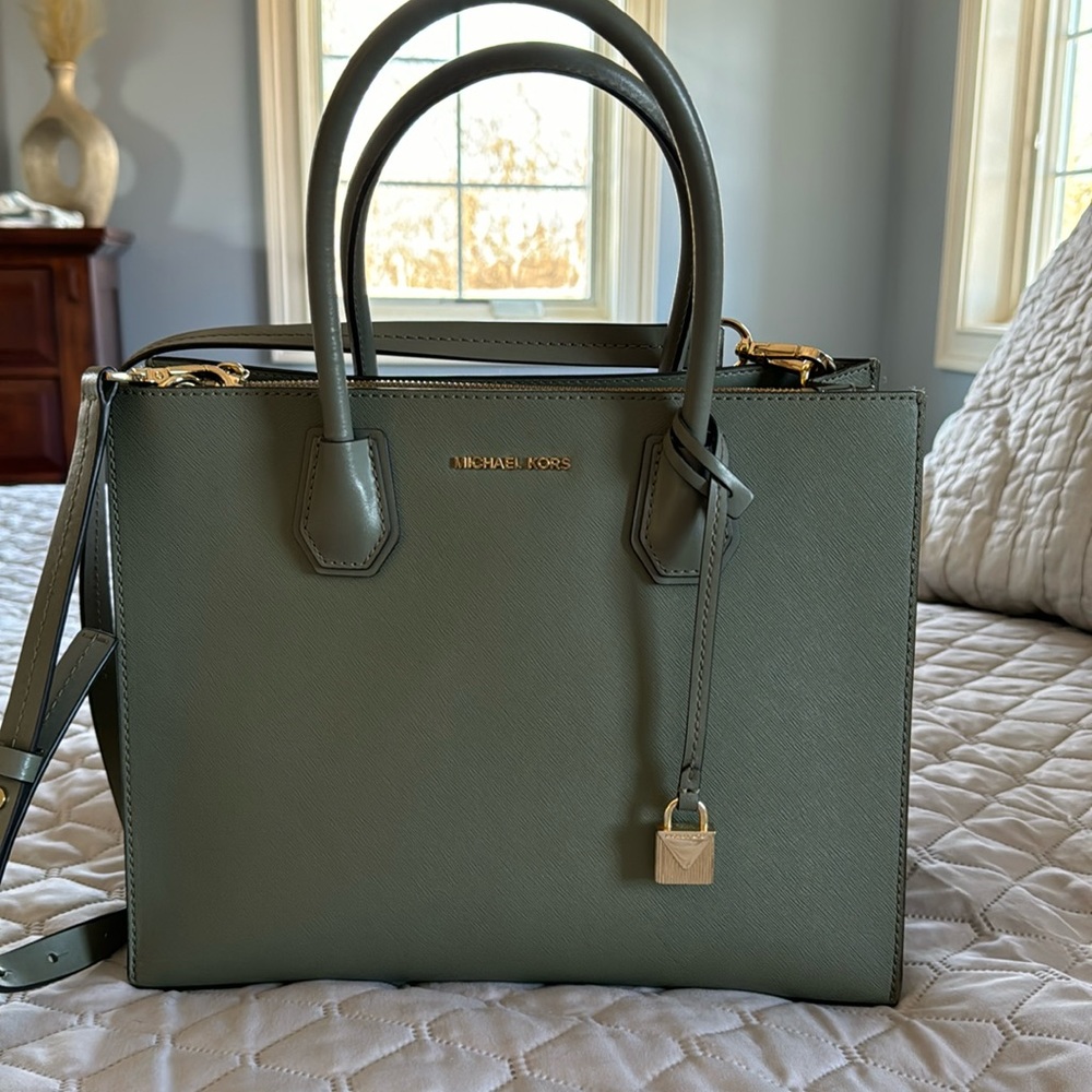 Michael Kors Mercer Large Tote Bag - Olive Green